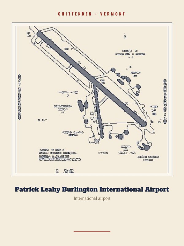 Chittenden Patrick Leahy Burlington International Airport Landmark Print artwork detail