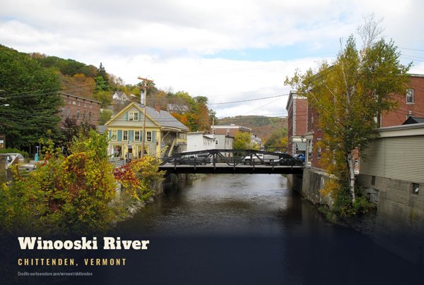Chittenden Winooski River Postcard artwork detail