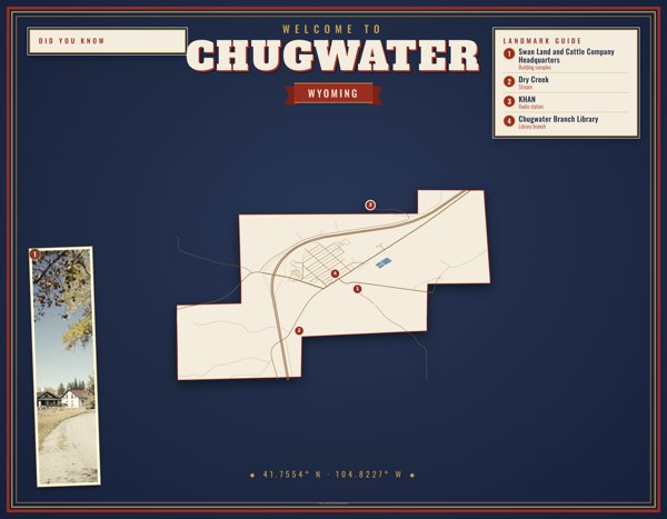 Chugwater Map Placemat artwork detail