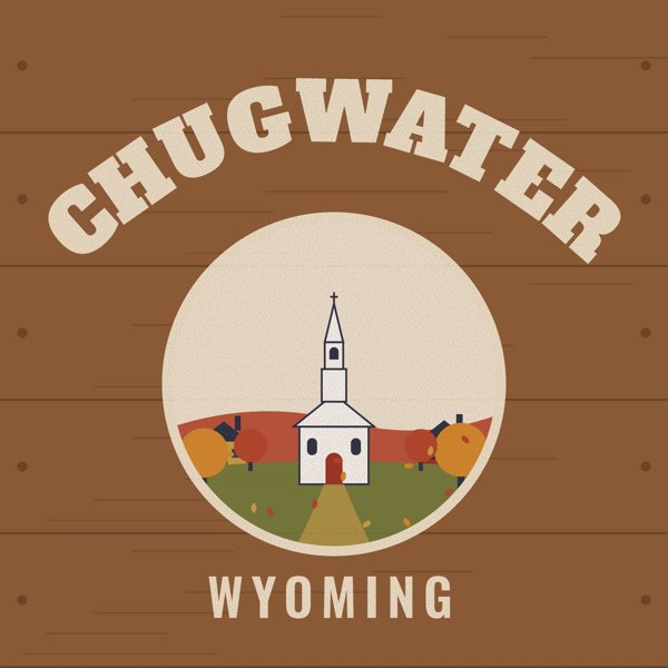 Chugwater Hometown Wood Sign artwork detail