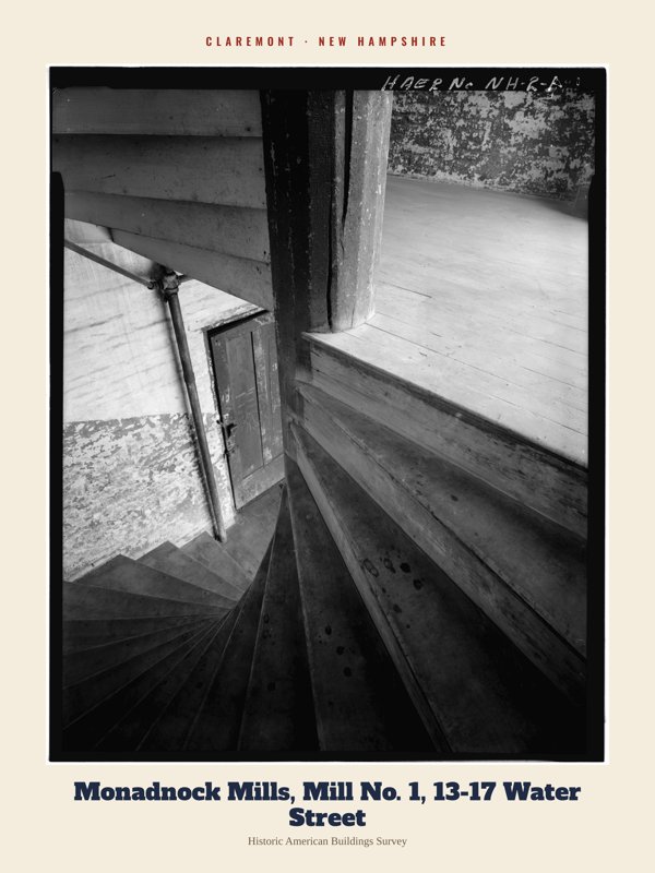 Claremont Monadnock Mills, Mill No. 1, 13-17 Water Street Archive Print artwork detail