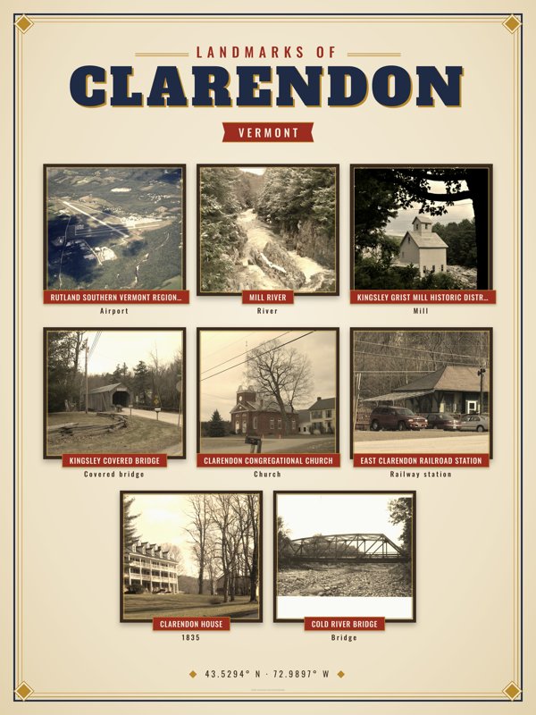 Clarendon Landmarks Photo Poster artwork detail