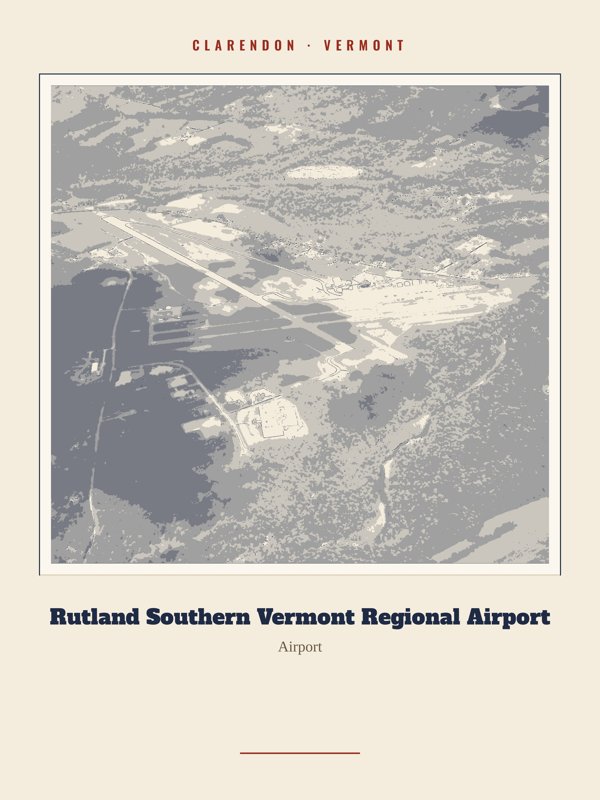 Clarendon Rutland Southern Vermont Regional Airport Landmark Print artwork detail