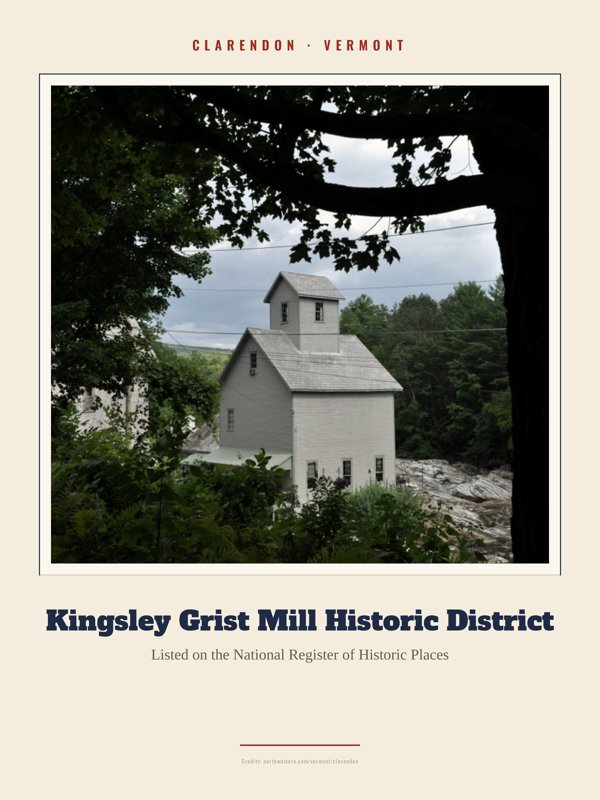Clarendon Kingsley Grist Mill Historic District Landmark Print artwork detail