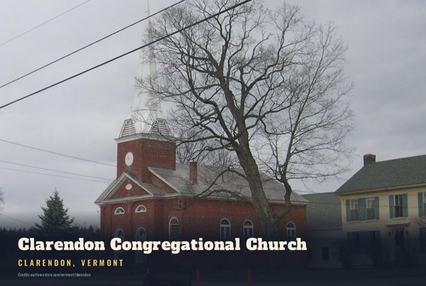Clarendon Clarendon Congregational Church Postcard artwork detail