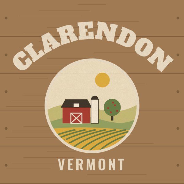 Clarendon Hometown Wood Sign artwork detail