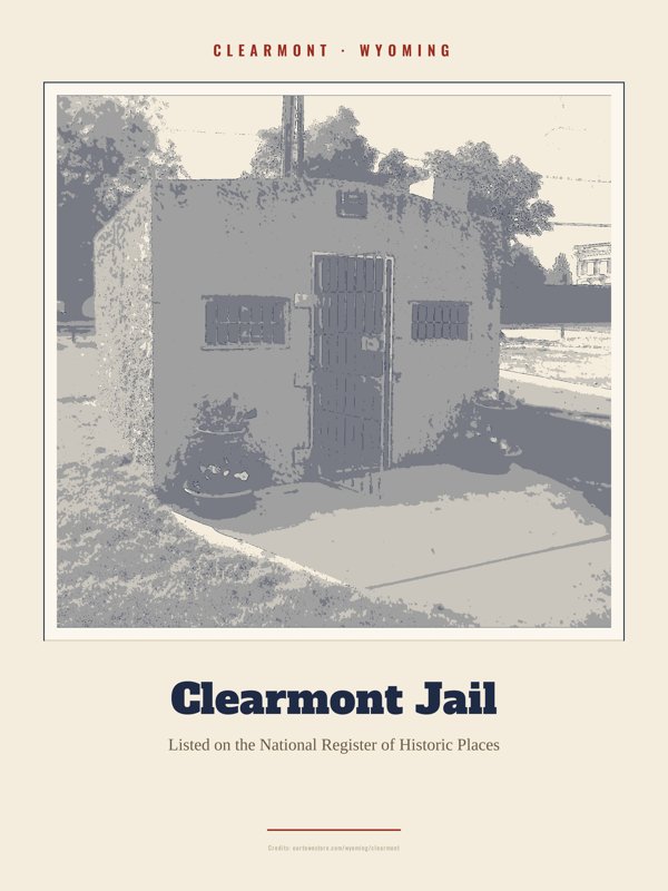 Clearmont Clearmont Jail Landmark Print artwork detail