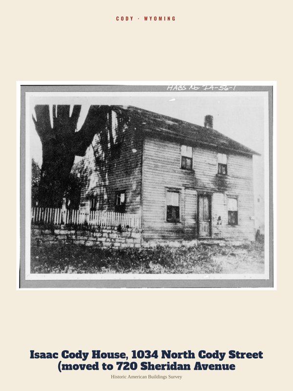 Cody Isaac Cody House, 1034 North Cody Street (moved to 720 Sheridan Avenue Archive Print artwork detail