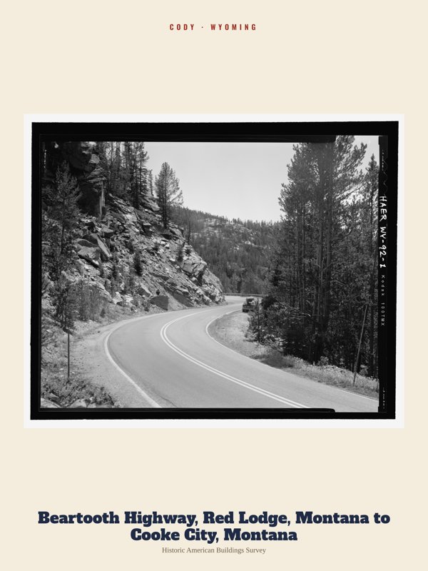 Cody Beartooth Highway, Red Lodge, Montana to Cooke City, Montana Archive Print artwork detail