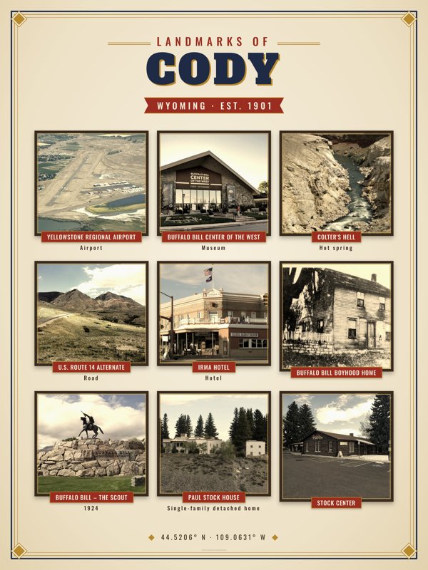 Cody Landmarks Photo Poster artwork detail