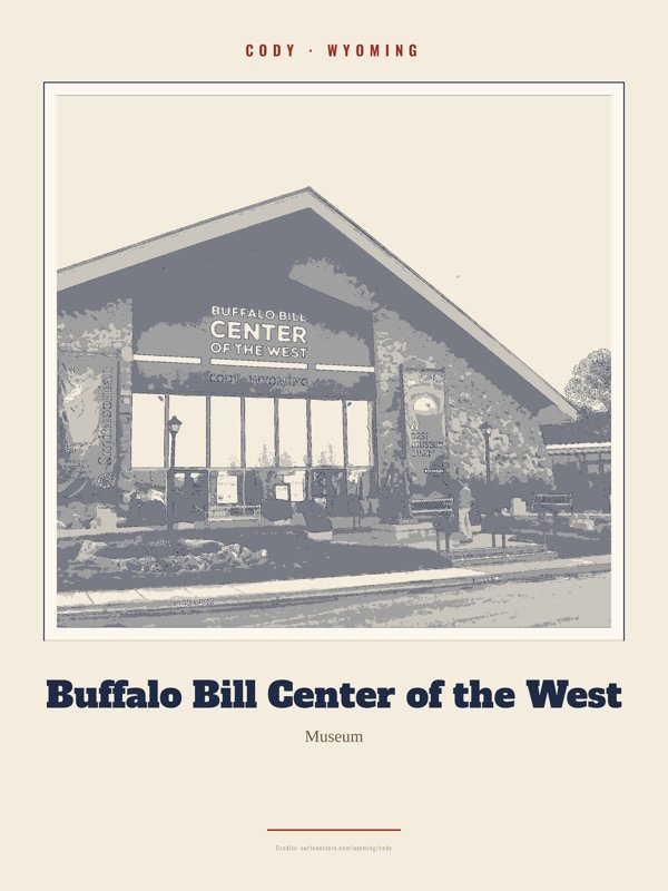 Cody Buffalo Bill Center of the West Landmark Print artwork detail
