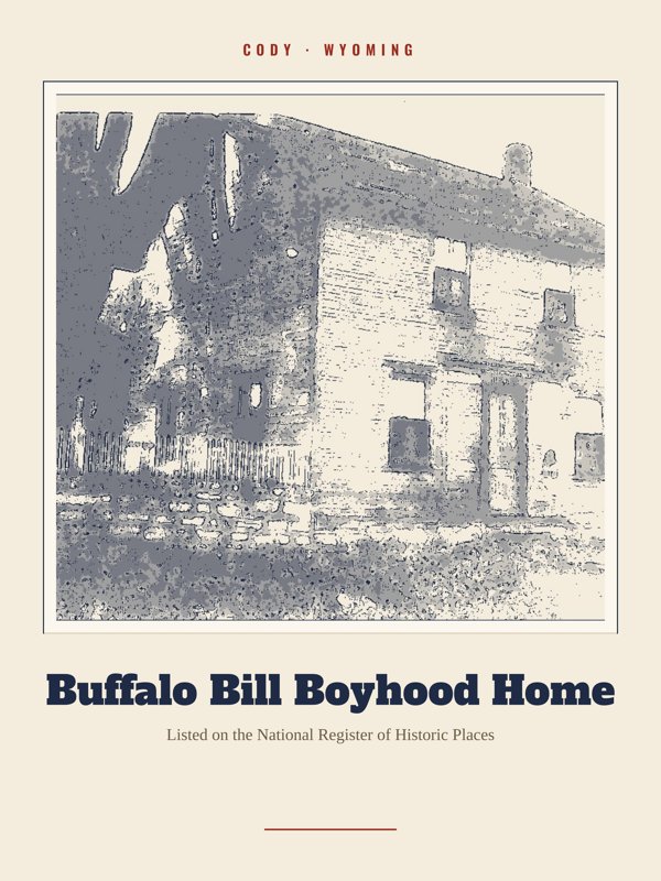 Cody Buffalo Bill Boyhood Home Landmark Print artwork detail