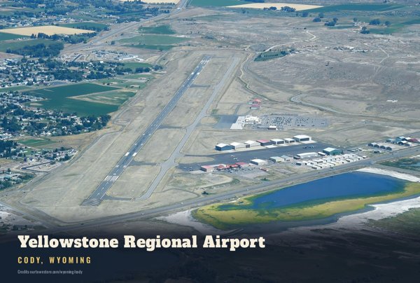 Cody Yellowstone Regional Airport Postcard artwork detail