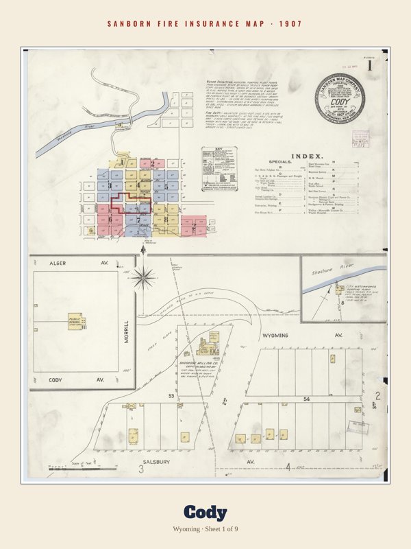 Cody Sanborn Map Print artwork detail
