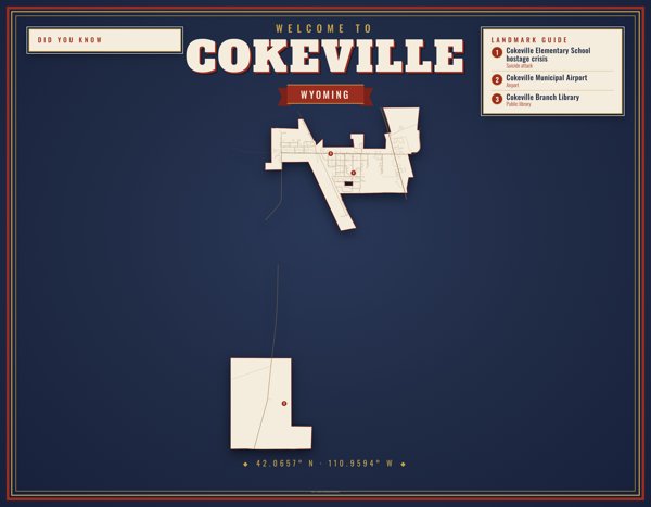 Cokeville Map Placemat artwork detail