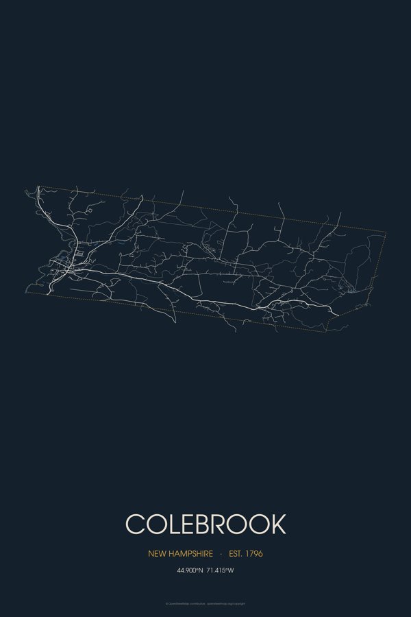 Colebrook Map Throw Pillow artwork detail