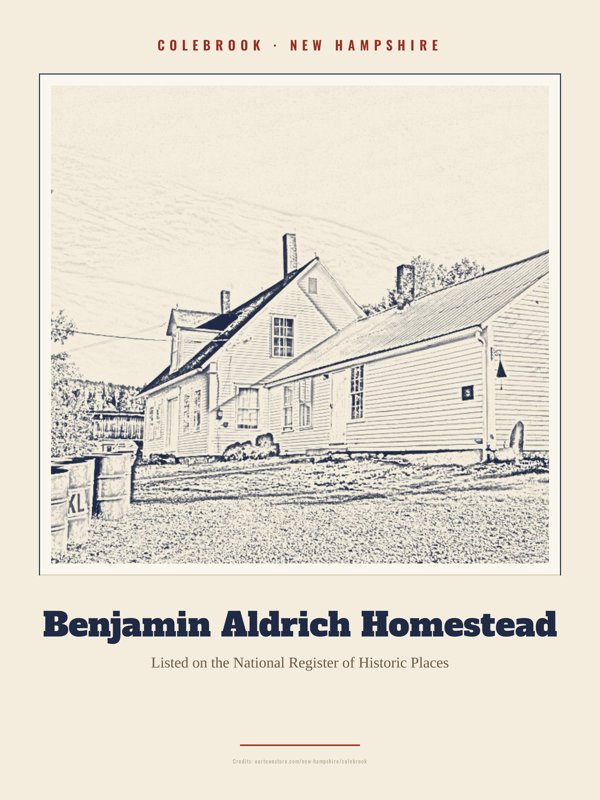 Colebrook Benjamin Aldrich Homestead Landmark Print artwork detail