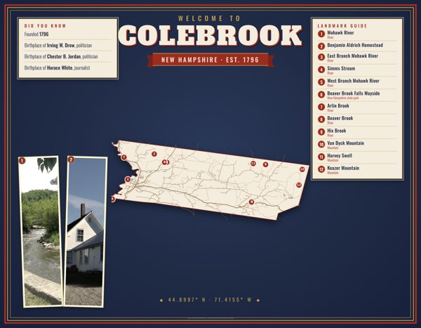 Colebrook Map Placemat artwork detail