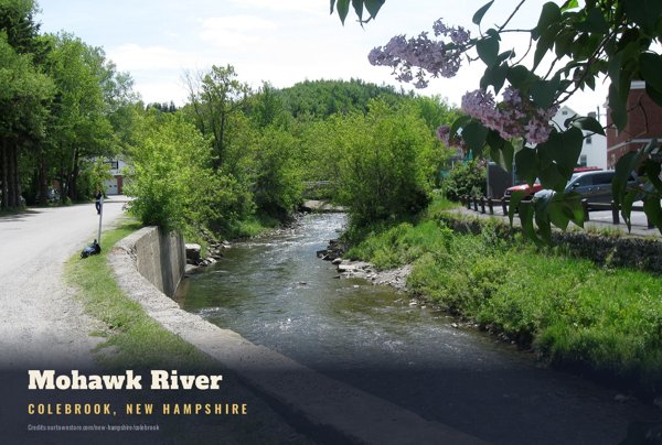 Colebrook Mohawk River Postcard artwork detail