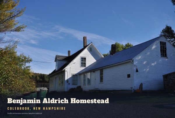 Colebrook Benjamin Aldrich Homestead Postcard artwork detail