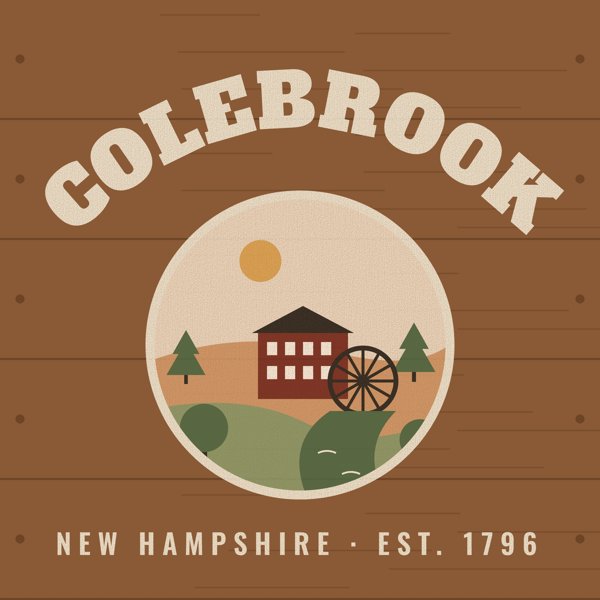 Colebrook Hometown Wood Sign artwork detail