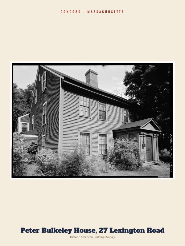 Concord Peter Bulkeley House, 27 Lexington Road Archive Print artwork detail