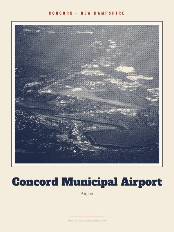 Concord Concord Municipal Airport Landmark Print artwork detail