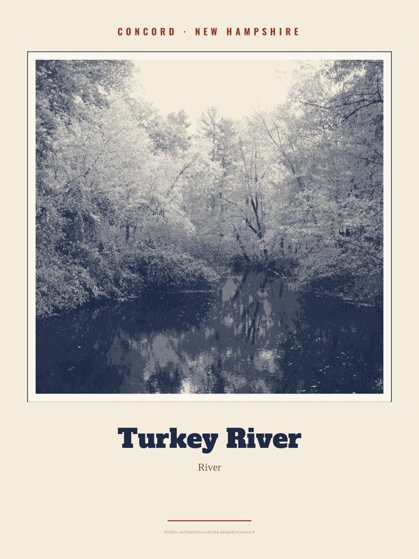 Concord Turkey River Landmark Print artwork detail