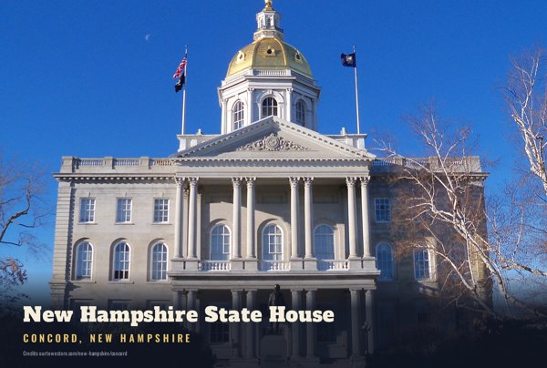 Concord New Hampshire State House Postcard artwork detail