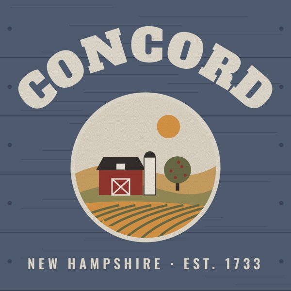 Concord Hometown Wood Sign artwork detail
