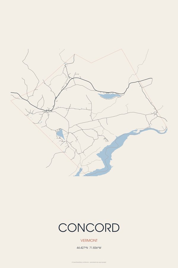 Concord Street Map Poster · Linen artwork detail