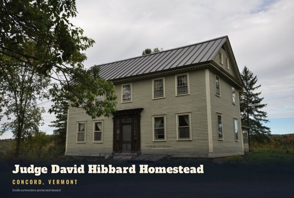 Concord Judge David Hibbard Homestead Postcard artwork detail