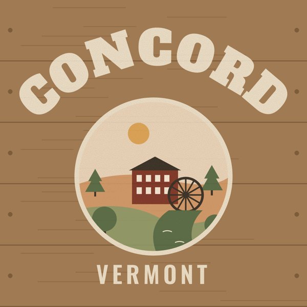 Concord Hometown Wood Sign artwork detail
