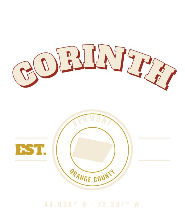 Corinth Est. Tee artwork detail