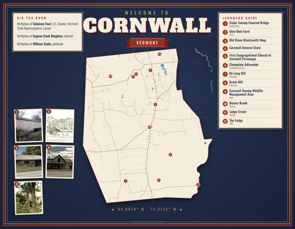Cornwall Map Placemat artwork detail