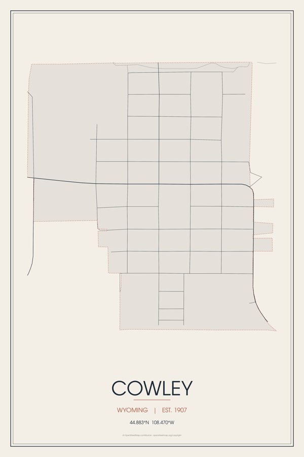 Cowley Street Map Poster · Linen artwork detail