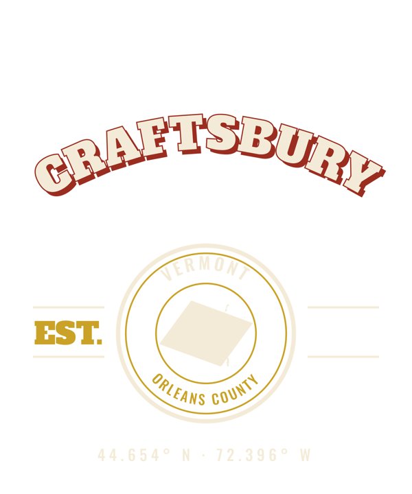 Craftsbury Est. Tee artwork detail