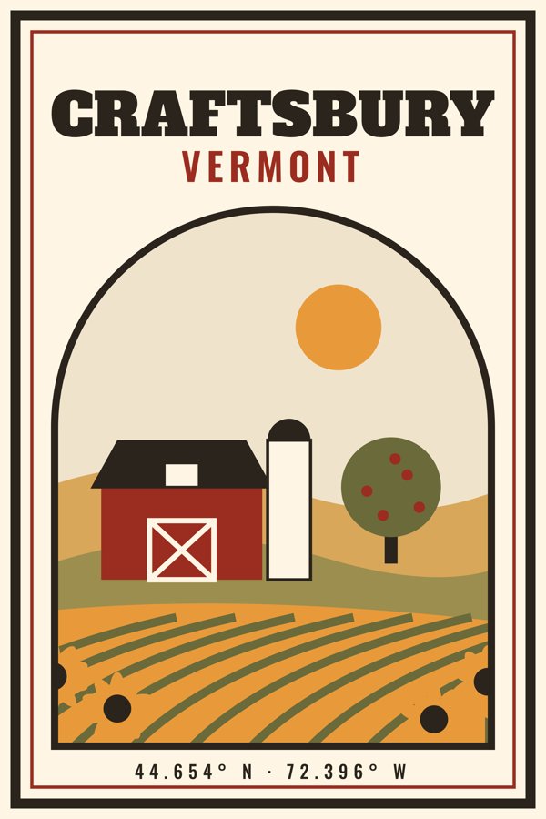 Craftsbury Garden Flag artwork detail