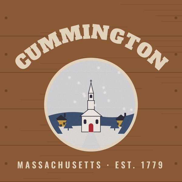 Cummington Hometown Wood Sign artwork detail