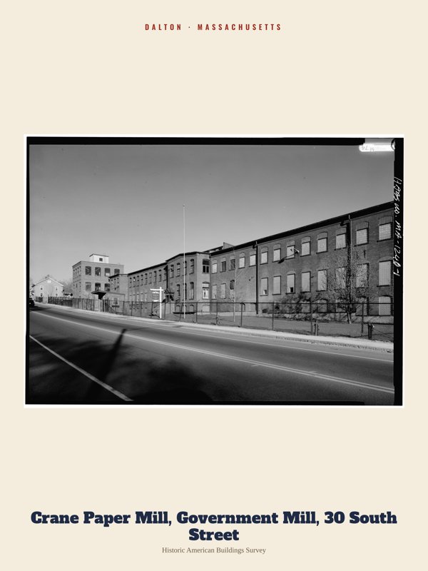 Dalton Crane Paper Mill, Government Mill, 30 South Street Archive Print artwork detail