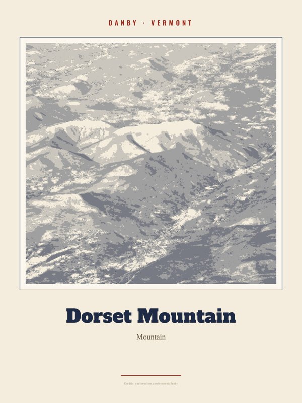 Danby Dorset Mountain Landmark Print artwork detail