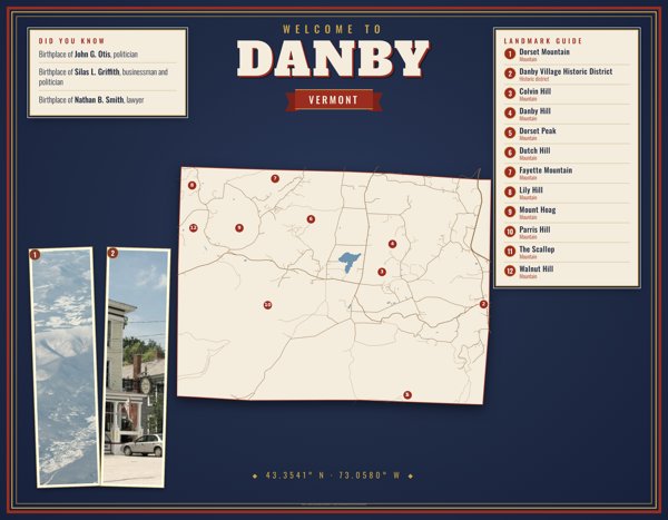 Danby Map Placemat artwork detail
