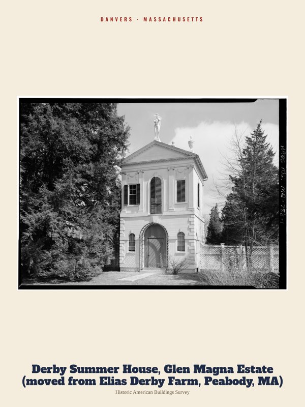 Danvers Derby Summer House, Glen Magna Estate (moved from Elias Derby Farm, Peabody, MA) Archive Print artwork detail