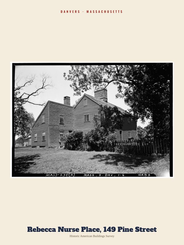 Danvers Rebecca Nurse Place, 149 Pine Street Archive Print artwork detail
