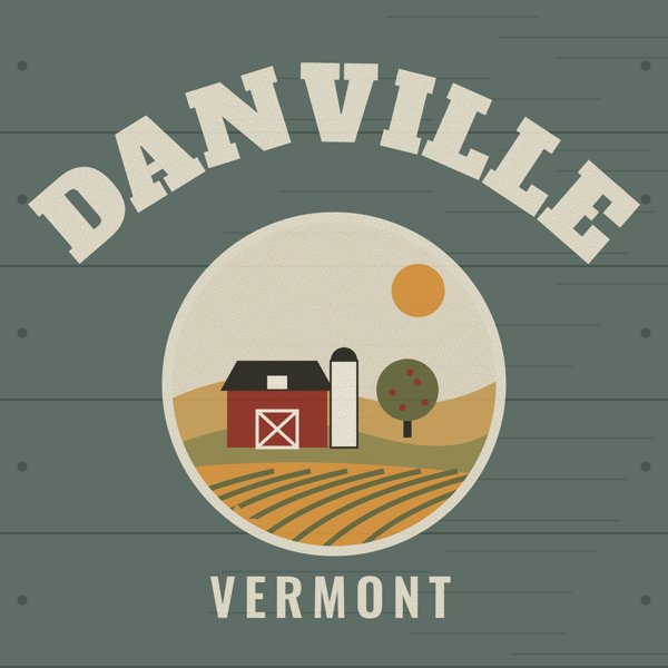 Danville Hometown Wood Sign artwork detail