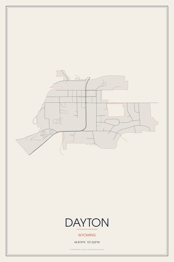 Dayton Street Map Poster · Linen artwork detail