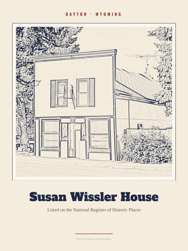 Dayton Susan Wissler House Landmark Print artwork detail