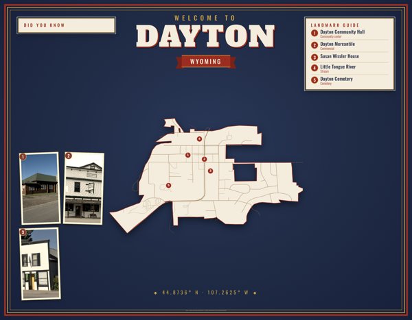 Dayton Map Placemat artwork detail