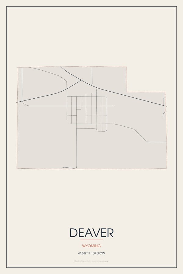 Deaver Street Map Poster · Linen artwork detail
