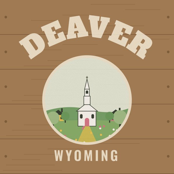 Deaver Hometown Wood Sign artwork detail